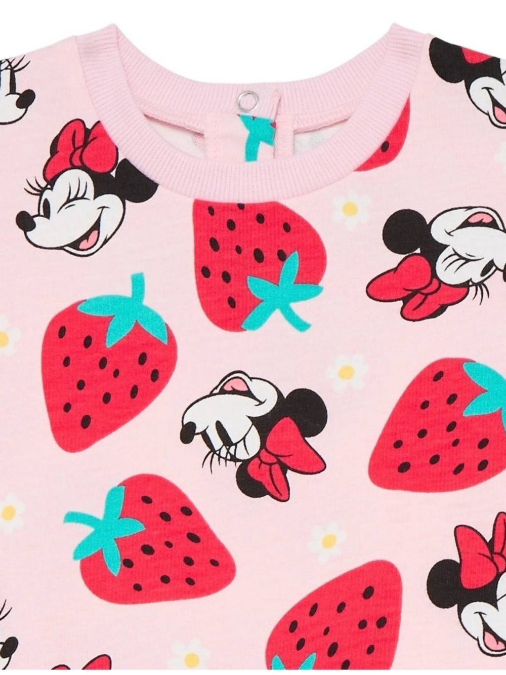Disney  Minnie Mouse Pink & Strawberry Print Ruffle Shirt And Shorts 2 Piece - Picture 4 of 8